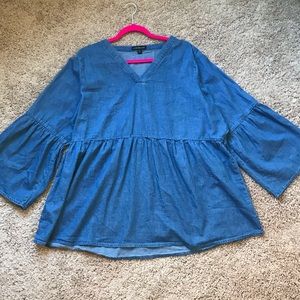 Chambray babydoll top